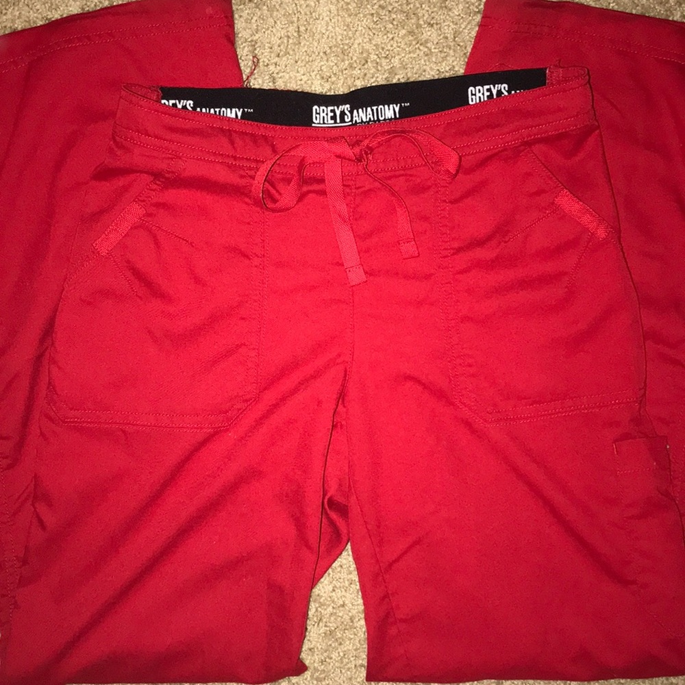 Red Greys Anatomy Scrub Bottoms.